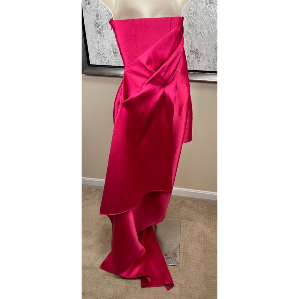 SOLACE LONDON Meyer Strapless Pleated Draped Pink Mini Dress Size 0 - Picture 8 of 10